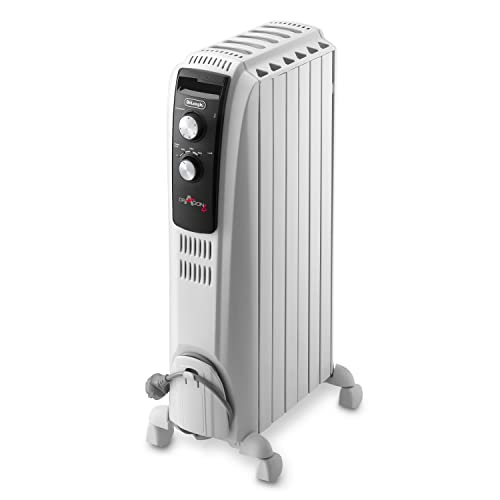 De'longhi Dragon TRD40 0615 - Radiador de aceite, 1500 w, función anti heladas, 3 ajustes potencia, asa y ruedas, almacenamiento cable, blanco