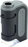 Carson MM-300 Microscopio de Bolsillo, Aumento 60x-120x, con Iluminación LED, Negro, SG-12