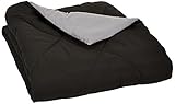 Amazon Basics Edredón de microfibra reversible, Gris/Negro, 135 x 200 cm