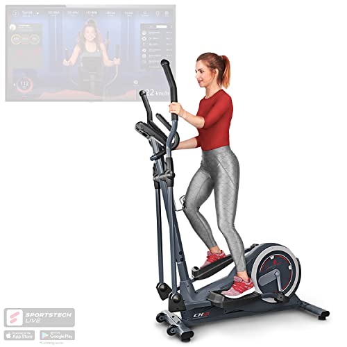 Sportstech CX625 Bicicleta elíptica - Marca de Calidad Alemana - Eventos en Directo & App Multijugador, 24 KG de Masa de Volante + 22 programas con HRC +...