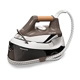 Rowenta Easy Steam VR7260 - Centro planchado alta presión Vapor continuo 100 g/min Suela Airglide y Modo Eco, Marrón/Blanco