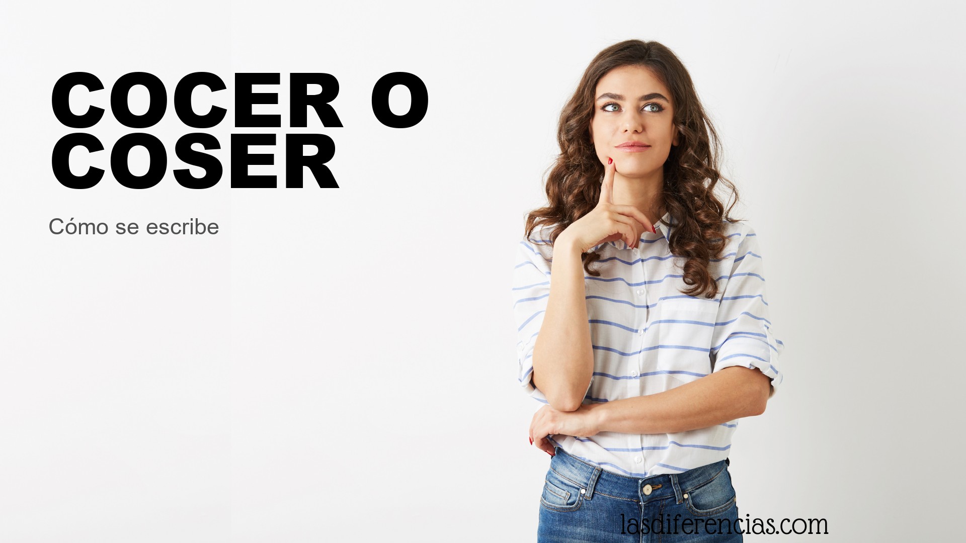 Persona dudando cómo se escribe cocer o coser